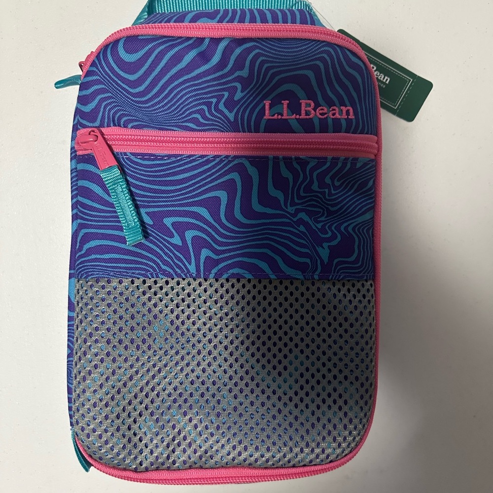 L.L. Bean Vibrant Blue and Pink Lunch Tote